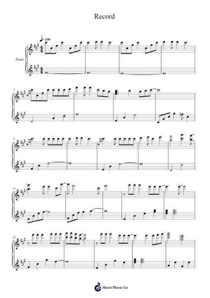 Record Sheet Music by YOFFY-Arr.Hagchel Perpel