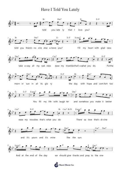 Have I Told You Lately Sheet Music by Van Morrison-Arr.Derkyle