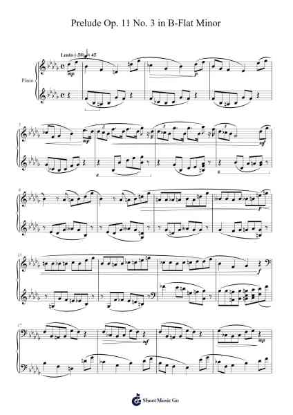 Prelude Op. 11 No. 3 in B-Flat Minor "A Post-Storm Stroll" Sheet Music by Haxy-Arr.Herkyle