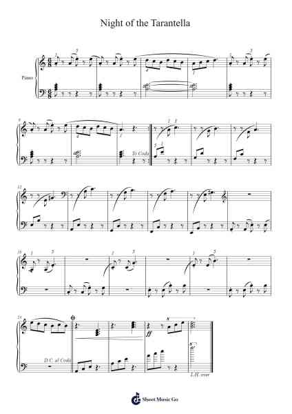 Night of the Tarantella Sheet Music by Nancy and Randell Faber-Arr.Joejosh Demptout