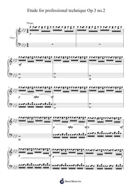 Etude for professional technique Op.3 no.2 樂譜由 C. Raizel - 編曲 Leifclaire Frankbrooke