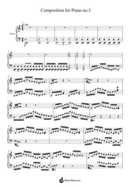 Composition for Piano no.3 Sheet Music by Sheikh Maisal Wasi-Arr.Hartkeats