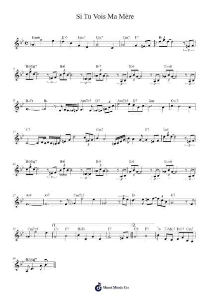 Si Tu Vois Ma Mère Sheet Music by Sidney Bechet-Arr.Blycarr