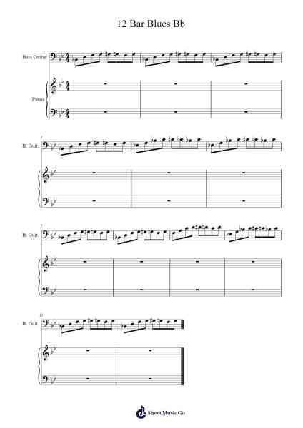 12 Bar Blues Bb Sheet Music by -Arr.Kingrell