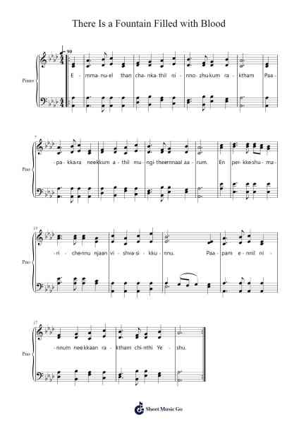 There is a Fountain Filled with Blood Sheet Music by Gillmew-Arr.Sywatt