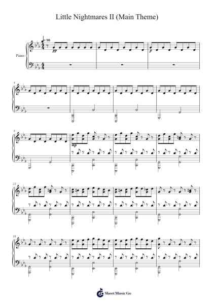 Little Nightmares II (Main Theme) Sheet Music by Tobias Lilja-Arr.Beerthune