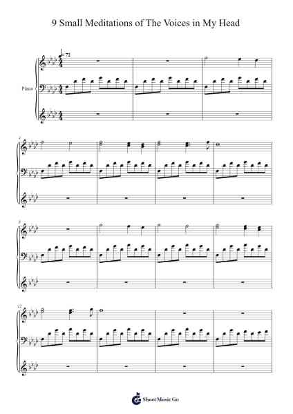 9 Small Meditations of The Voices in My Head - No. 9 Sheet Music by Lionelclife Rhyschard-Arr.Phoeser
