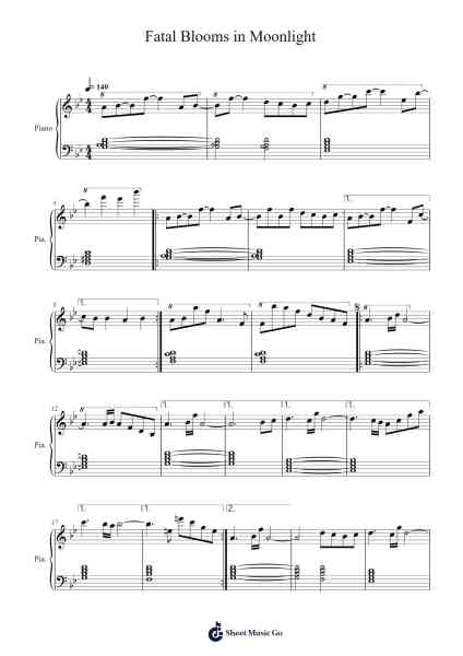 Fatal Blooms in Moonlight Sheet Music by Hirozaku Ando-Arr.Mickbess