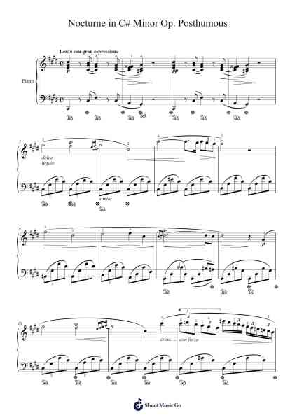 Nocturne in C-sharp Minor, Op. posth. Sheet Music by Frédéric Chopin-Arr.Ciscer Georyale
