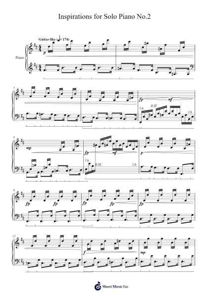 Inspirations for Solo Piano No.2 Sheet Music by Blalen Cybell-Arr.Tedget Milrol