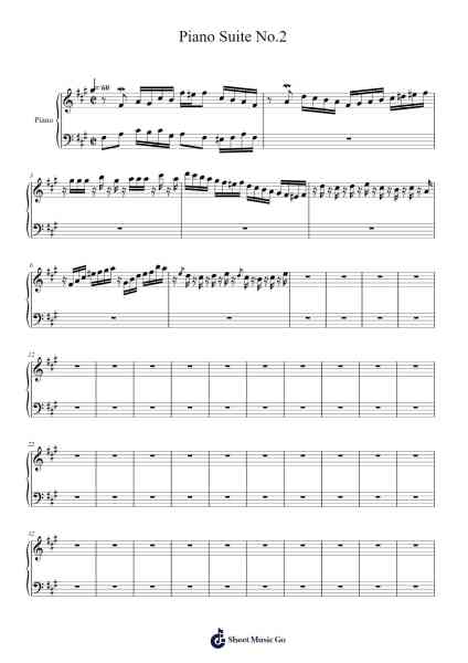 Piano Suite No.2 Sheet Music by 박리듬-Arr.Vanlett Hudrey