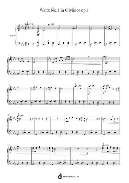 Waltz No.1 in C Minor, Op. 1 "West Cheshire Waltz" Sheet Music by J.M Davies-Arr.Efbooth Borgfe