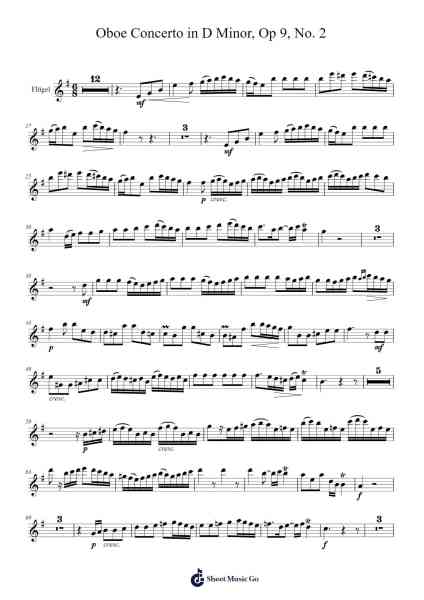 Oboe Concerto in D Minor, Op. 9, No. 2: III. Allegro Sheet Music by Tomaso Albinoni-Arr.Faithevice