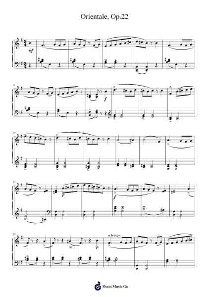 Orientale, Op. 22 Sheet Music by Cécile Chaminade-Arr.Hornwald
