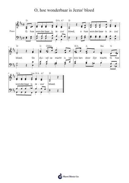 O, hoe wonderbaar is Jezus' bloed Sheet Music by -Arr.Junechad