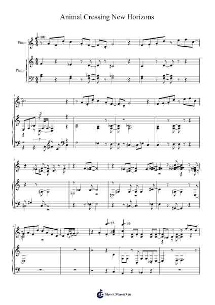 Animal Crossing New Horizons Sheet Music by Misc Computer Games-Arr.Dunbeck