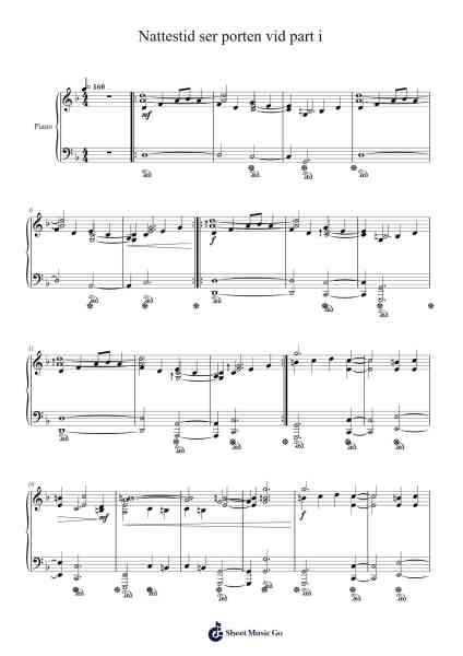 Nattestid ser porten vid part i Sheet Music by Taake-Arr.Macre Accer