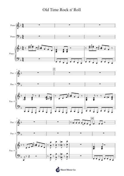 Old Time Rock n' Roll Sheet Music by Alwhit-Arr.Gracejosh