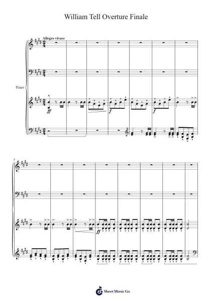 William Tell Overture Finale in E Major Sheet Music by Gioacchino Rossini-Arr.Maudky Clairebey