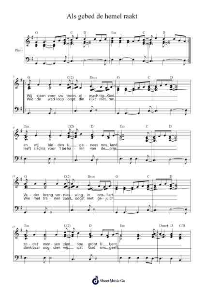Als gebed de hemel raakt Sheet Music by -Arr.Jusmens