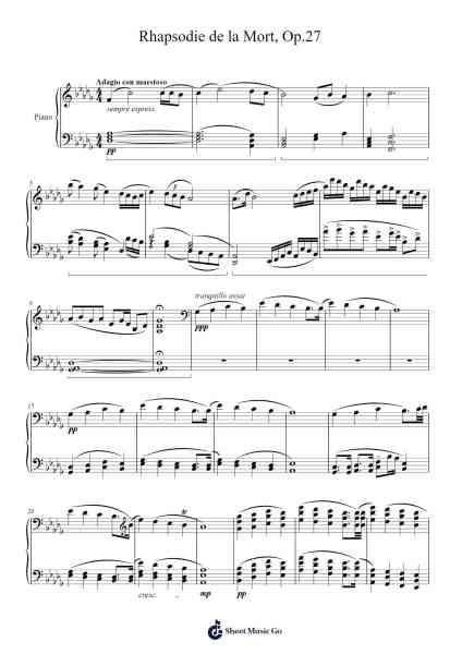 Rhapsodie de la Mort, Op.27 Sheet Music by Keplus-Arr.Kathtta