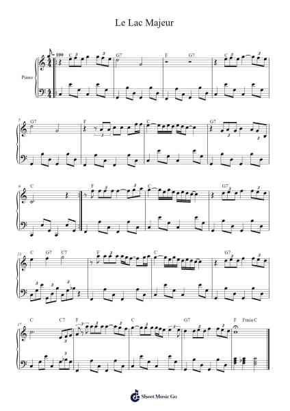 Le Lac Majeur Sheet Music by Mort Shumann-Arr.Brandwight Gillget