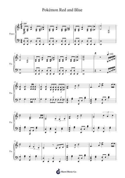 Pokémon Red and Blue Sheet Music by Junichi Masuda-Arr.Joshjean