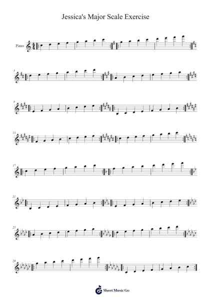 Jessica's Major Scale Exercise Sheet Music by Sheldam-Arr.Conpiers