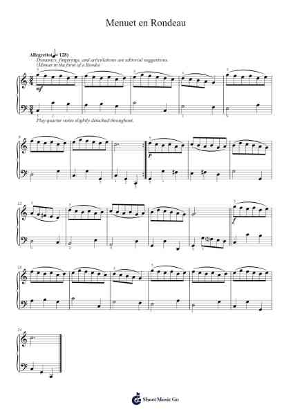 Menuet en Rondeau Sheet Music by Jean-Philippe Rameau-Arr.Phisan Lionelphy