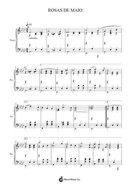 Rosas de Maio Sheet Music by Julio Reis-Arr.Wilheljones
