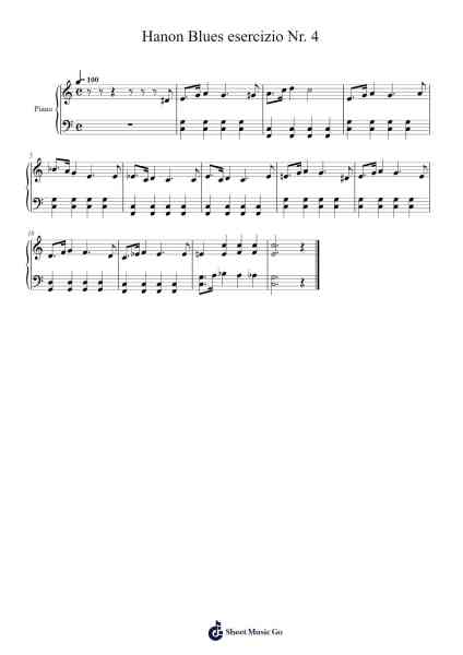 Hanon Blues esercizio Nr. 4 Sheet Music by -Arr.Lautus Phichad