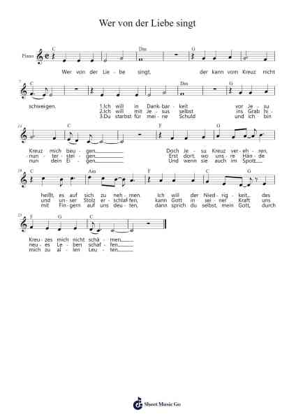 Wer von der Liebe singt Sheet Music by -Arr.Haletra Kimstone