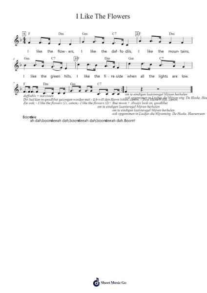 I Like The Flowers Sheet Music by Misc Traditional-Arr.Ciscer Georyale