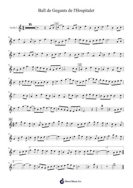 Ball de Gegants de l'Hospitalet Sheet Music by Miquel Escamilla-Arr.Branbart