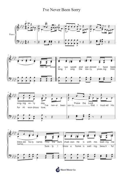 I've Never Been Sorry Sheet Music by Albert E. Brumley-Arr.Walshses
