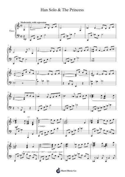 Han Solo & The Princess Sheet Music by Smedpoe-Arr.Motbrow
