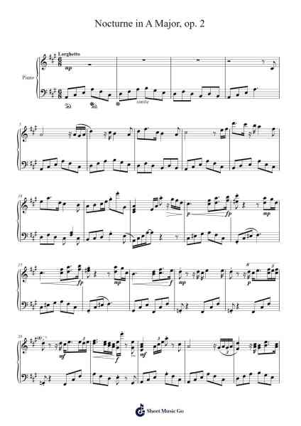 Nocturne in A Major, Op. 2 Sheet Music by C. E. Allen-Arr.Cofearl