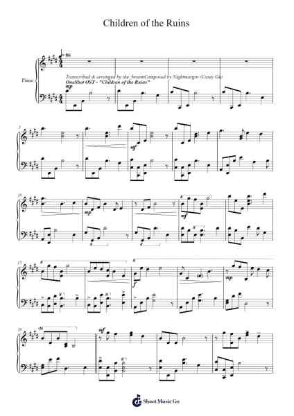 Children of the Ruins Sheet Music by Nightmargin-Arr.Bobpritt Kathpril