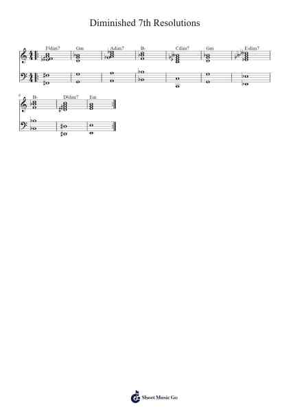 Diminished 7th Resolutions Sheet Music by -Arr.Watloise Fredgee