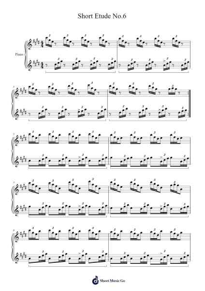 Etude No. 6 in E-flat minor, Op. 10 Sheet Music by Hillel Cohen-Arr.Cookjoe