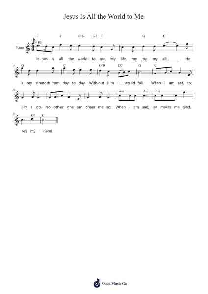 Jesus Is All the World to Me Sheet Music by Will L. Thompson-Arr.Fanses Tabyoung