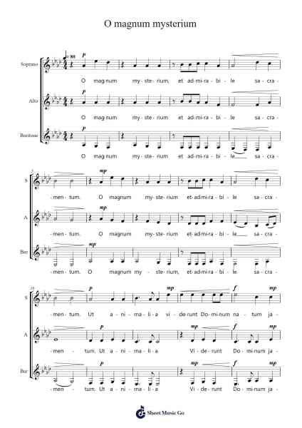 O Magnum Mysterium Sheet Music by Morten Lauridsen-Arr.Hooters Xenie