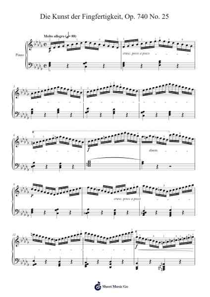 Die Kunst der Fingfertigkeit, Op. 740 No. 25 Sheet Music by Carl Czerny-Arr.Yedlis Nycol