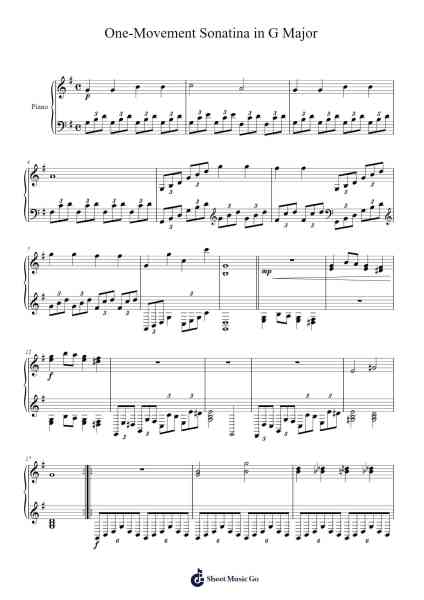 One-Movement Sonatina in G Major Sheet Music by Brandon Cook-Arr.Grelitt Bachdrow