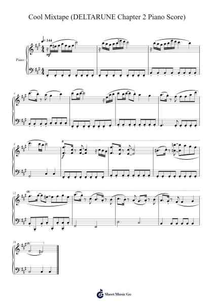Cool Mixtape (DELTARUNE Chapter 2 Piano Score) 樂譜由 Toby Fox - 編曲 Norther