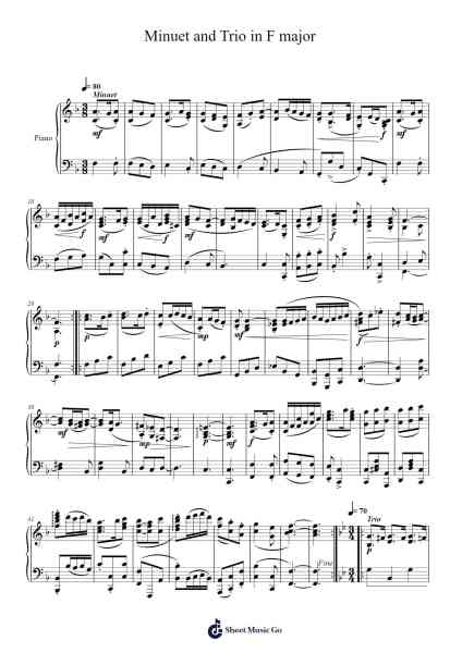 Minuet and Trio in F Major Sheet Music by Rachel Aow-Arr.Wentio Termaltz