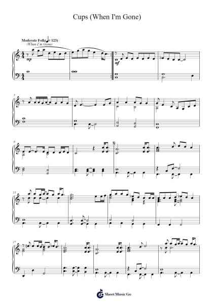 Cups (When I'm Gone) Sheet Music by Anna Kendrick-Arr.Faulkvan