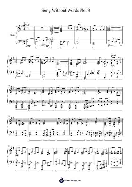 Song Without Words No. 8 Sheet Music by Paul Dante Usala-Arr.Temvogt Roblome