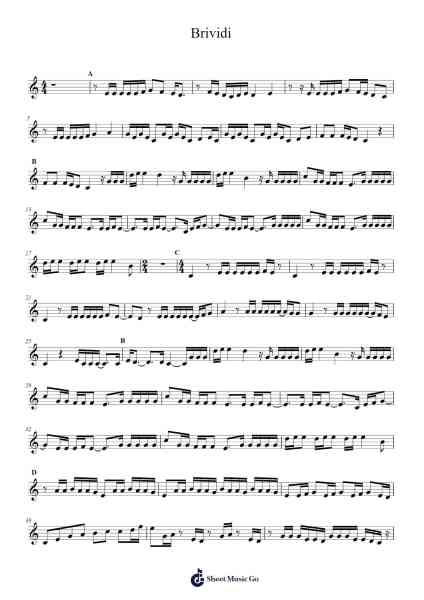 Brividi Sheet Music by Mahmood/Blanco-Arr.Bulgill