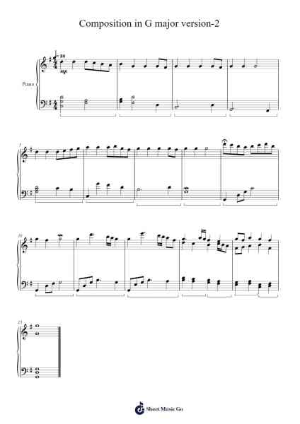 Composition in G Major version-2 Sheet Music by linkhylian790-Arr.Beroll